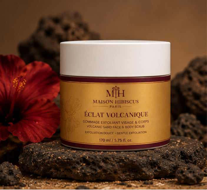 Éclat Volcanique, gommage visage et corps — Maison Hibiscus Paris