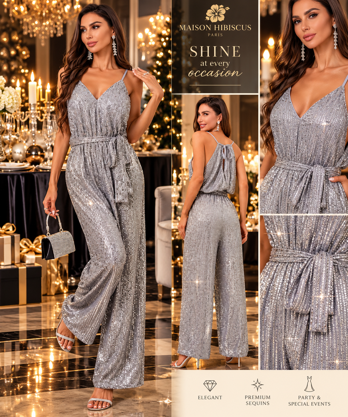 Off Shoulder Sequin Fitted Evening Dress – view 2