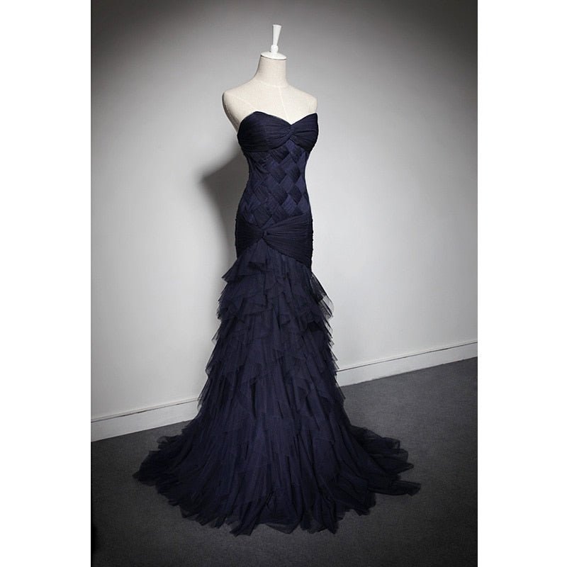 Ruched Tulle Layered Evening Dress – Nuits Étoilées evening dress by Maison Hibiscus Paris