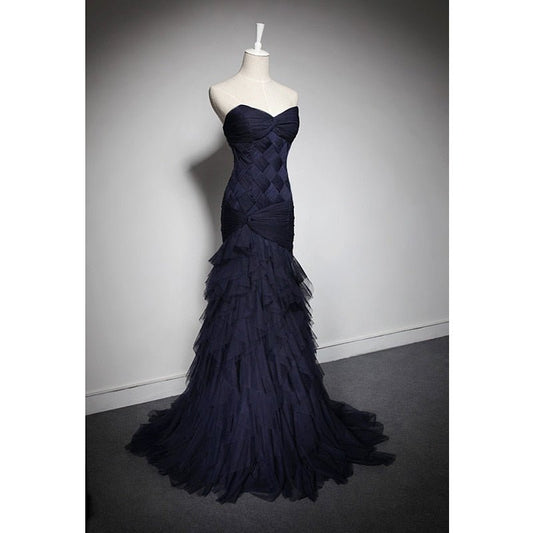 Ruched Tulle Layered Evening Dress – Nuits Étoilées evening dress by Maison Hibiscus Paris