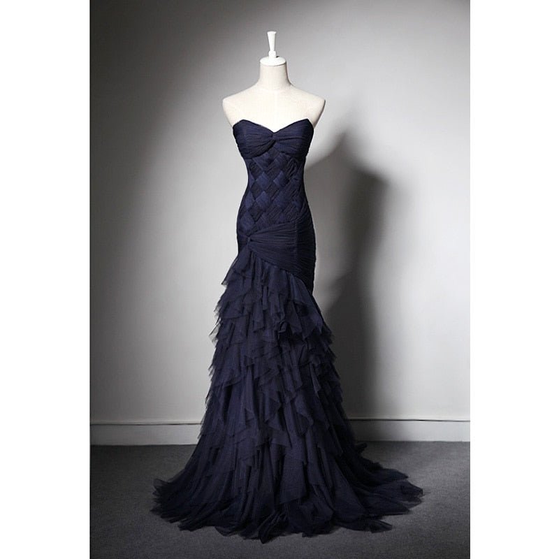 Ruched Tulle Layered Evening Dress – view 4
