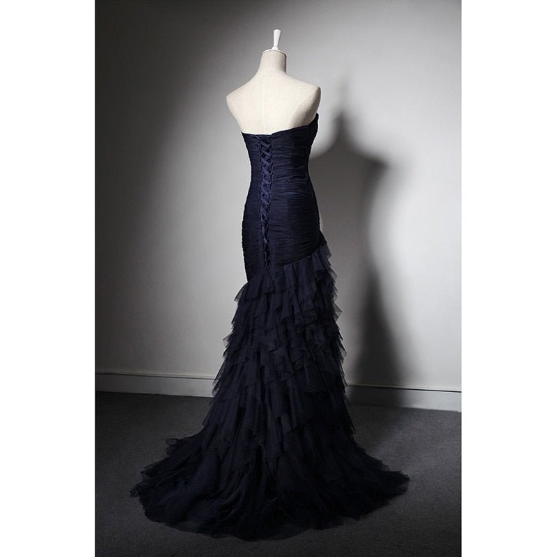 Ruched Tulle Layered Evening Dress – view 5