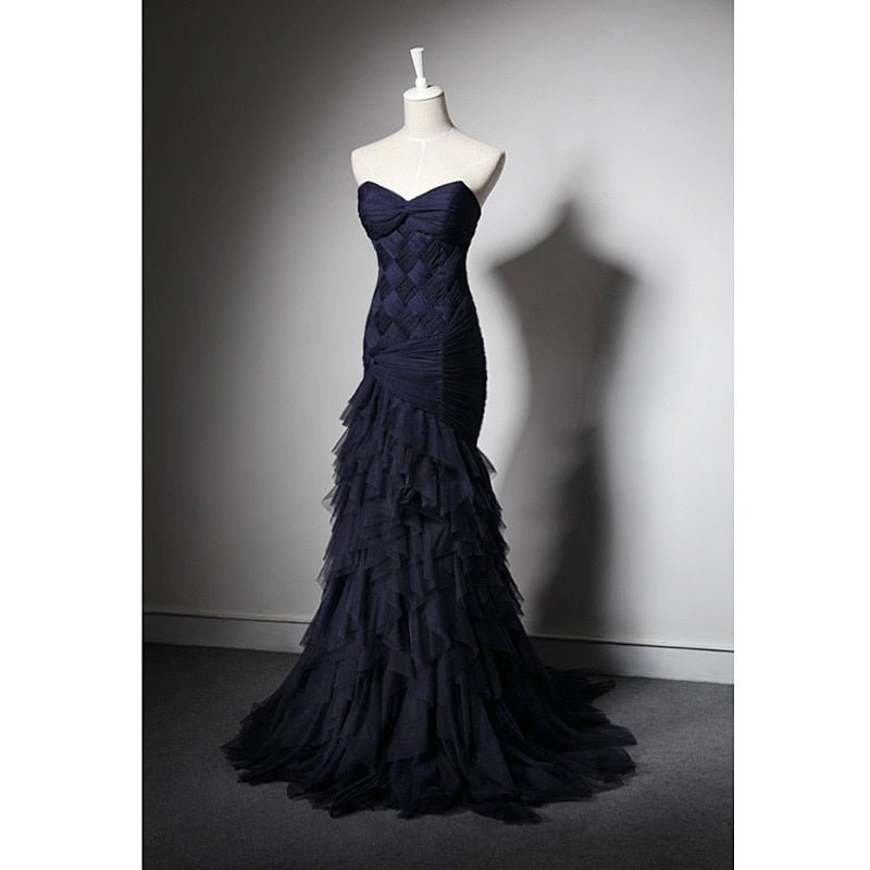 Ruched Tulle Layered Evening Dress – view 6
