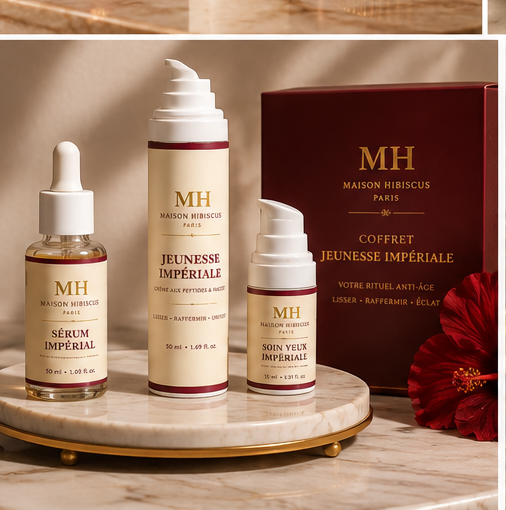 Coffret Jeunesse Impériale, rituel visage anti-âge en trois étapes — Maison Hibiscus Paris
