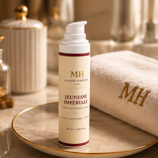 Jeunesse Impériale, crème aux peptides en décor premium — Maison Hibiscus Paris